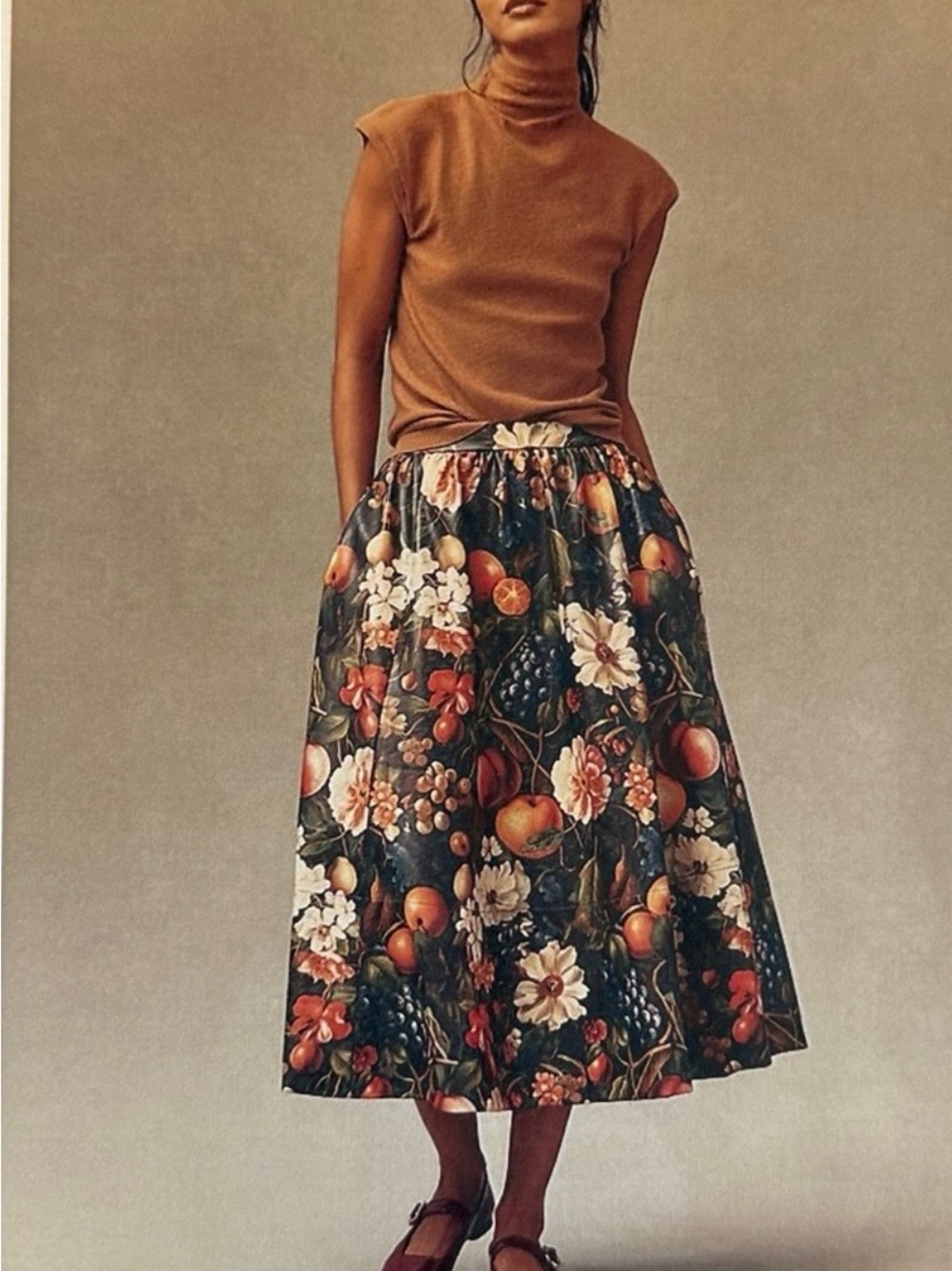 NWT Maeve The Jacie Faux Leather Midi Skirt